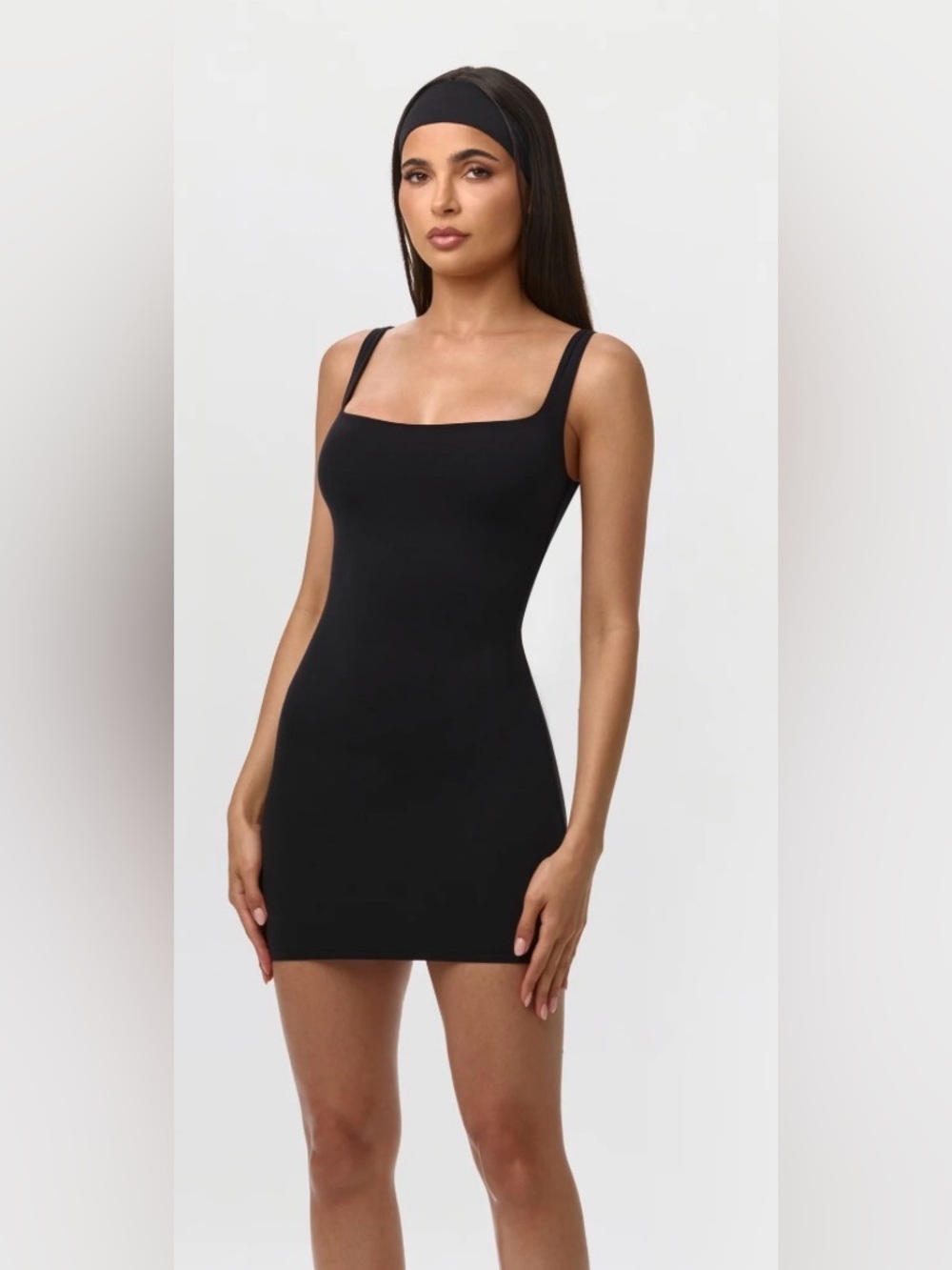 naked wardrobe Black Seamless Slip Mini Dress